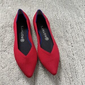 Rothy's Scarlet Red Pointed Flats